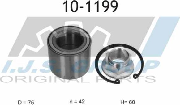 IJS GROUP 10-1199 - Bearing Kit, wheel hub onlydrive.pro