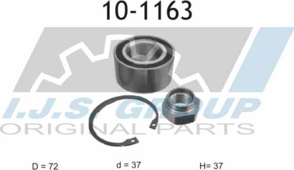 IJS GROUP 10-1163 - Riteņa rumbas gultņa komplekts onlydrive.pro