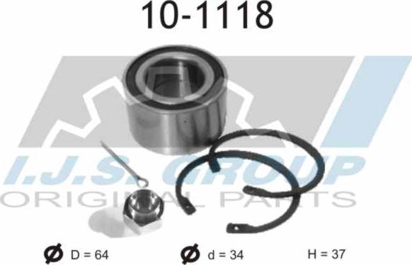 IJS GROUP 10-1118 - Bearing Kit, wheel hub onlydrive.pro