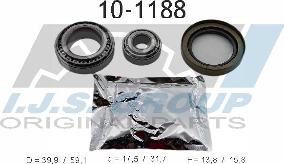 IJS GROUP 10-1188 - Bearing Kit, wheel hub onlydrive.pro