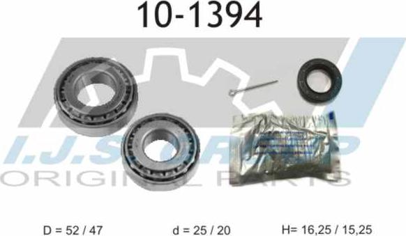 IJS GROUP 10-1394 - Bearing Kit, wheel hub onlydrive.pro