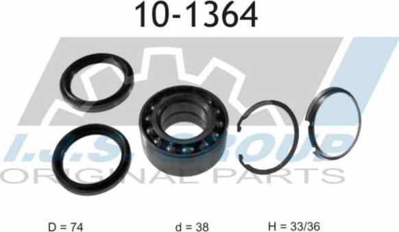 IJS GROUP 10-1364 - Bearing Kit, wheel hub onlydrive.pro