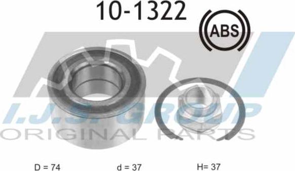 IJS GROUP 10-1322 - Bearing Kit, wheel hub onlydrive.pro