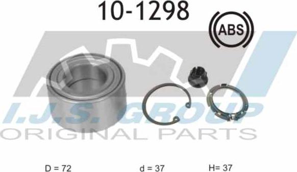 IJS GROUP 10-1298 - Bearing Kit, wheel hub onlydrive.pro