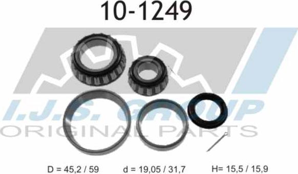 IJS GROUP 10-1249 - Bearing Kit, wheel hub onlydrive.pro