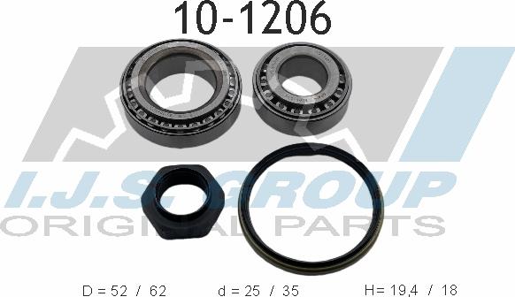 IJS GROUP 10-1206 - Bearing Kit, wheel hub onlydrive.pro