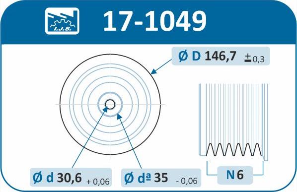 IJS GROUP 17-1049 - Piedziņas skriemelis, Kloķvārpsta onlydrive.pro