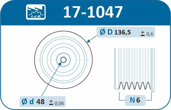 IJS GROUP 17-1047 - Belt Pulley, crankshaft onlydrive.pro