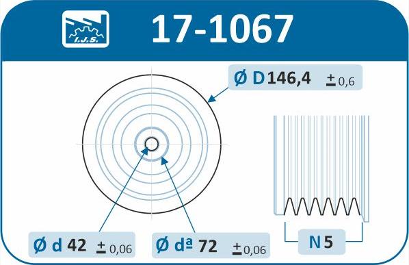 IJS GROUP 17-1067 - Belt Pulley, crankshaft onlydrive.pro