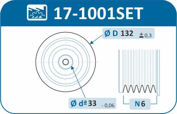 IJS GROUP 17-1001SET - Belt Pulley, crankshaft onlydrive.pro