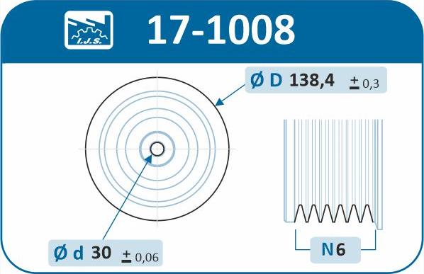 IJS GROUP 17-1008 - Belt Pulley, crankshaft onlydrive.pro