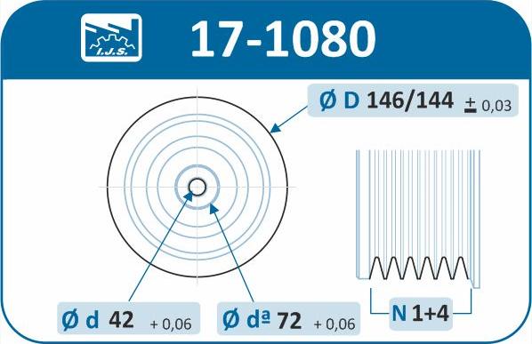 IJS GROUP 17-1080 - Piedziņas skriemelis, Kloķvārpsta onlydrive.pro