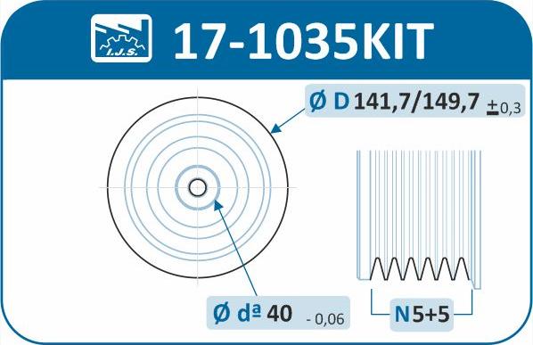 IJS GROUP 17-1035KIT - Belt Pulley, crankshaft onlydrive.pro