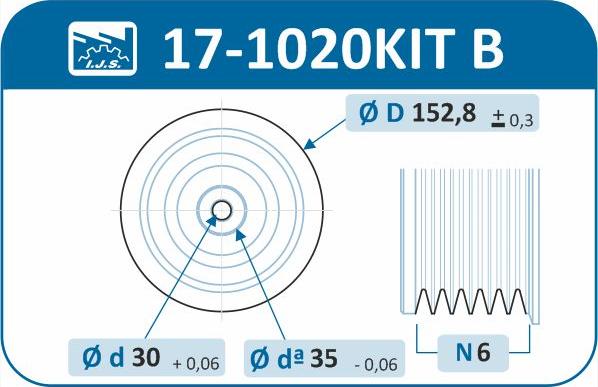 IJS GROUP 17-1020KIT B - Belt Pulley, crankshaft onlydrive.pro