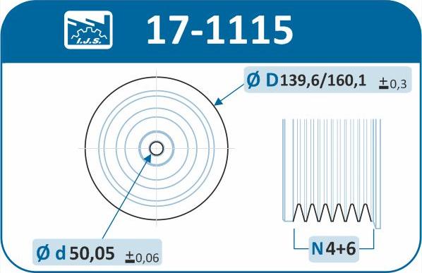 IJS GROUP 17-1115 - Hihnapyörä, kampiakseli onlydrive.pro