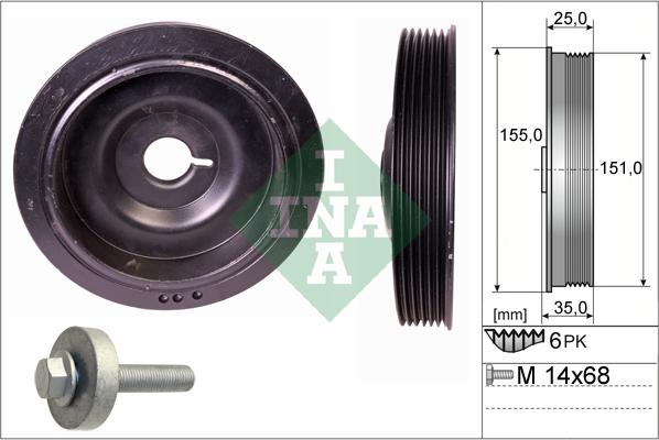 INA 544 0090 20 - Belt Pulley, crankshaft onlydrive.pro