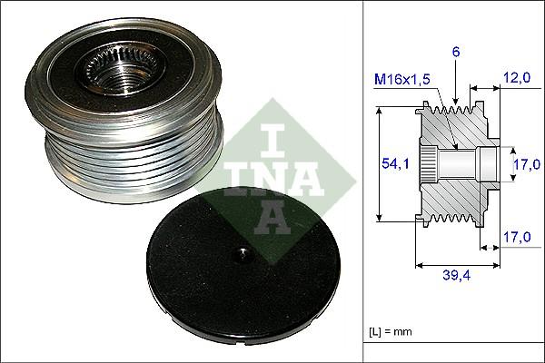 INA 535 0090 10 - Pulley, alternator, freewheel clutch onlydrive.pro