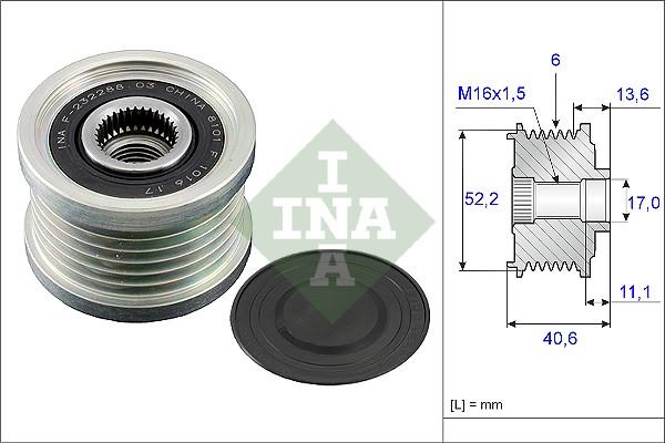 INA 535 0044 10 - Pulley, alternator, freewheel clutch onlydrive.pro