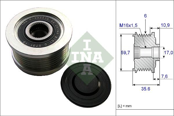 INA 535 0046 10 - Skriemulys, kintamosios srovės generatorius onlydrive.pro