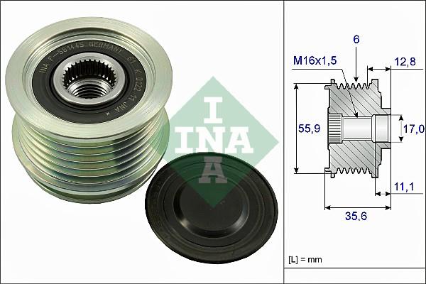 INA 535 0041 10 - Шкив генератора, муфта onlydrive.pro