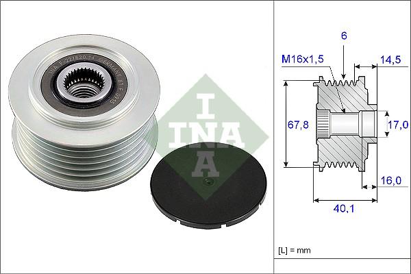 INA 535 0047 10 - Шкив генератора, муфта onlydrive.pro