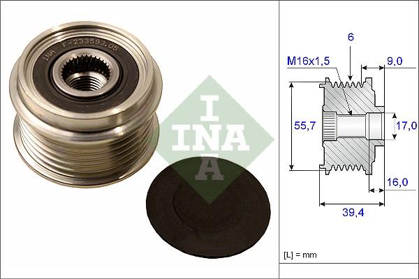 INA 535 0060 10 - Pulley, alternator, freewheel clutch onlydrive.pro