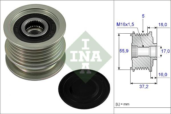 INA 535 0009 10 - Шкив генератора, муфта onlydrive.pro