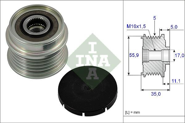 INA 535 0005 10 - Шкив генератора, муфта onlydrive.pro