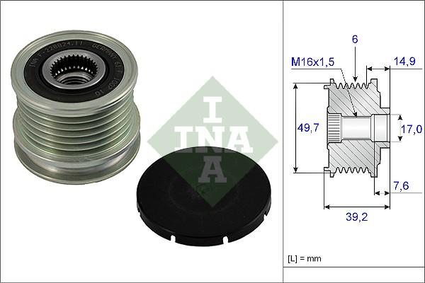 INA 535 0015 10 - Шкив генератора, муфта onlydrive.pro