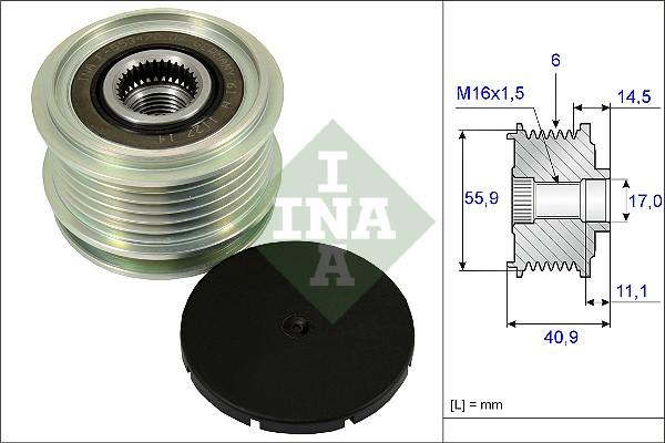 INA 535 0012 10 - Pulley, alternator, freewheel clutch onlydrive.pro