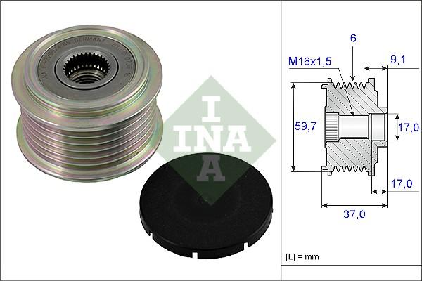 INA 535 0017 10 - Pulley, alternator, freewheel clutch onlydrive.pro