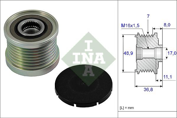 INA 535 0081 10 - Шкив генератора, муфта onlydrive.pro