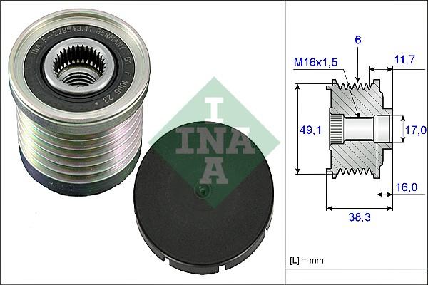 INA 535 0030 10 - Шкив генератора, муфта onlydrive.pro