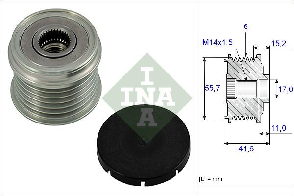 INA 535 0024 10 - Pulley, alternator, freewheel clutch onlydrive.pro