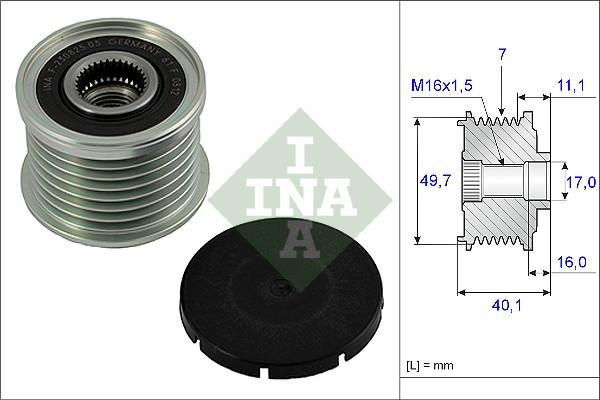 INA 535 0021 10 - Pulley, alternator, freewheel clutch onlydrive.pro