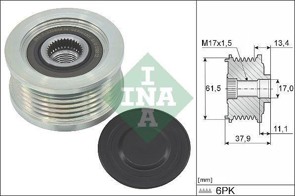 INA 535 0023 10 - Шкив генератора, муфта onlydrive.pro