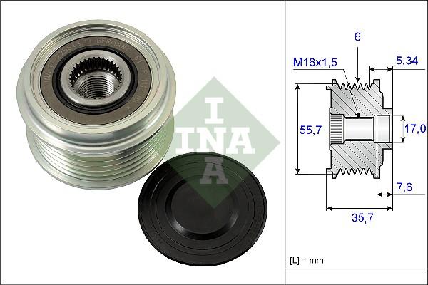 INA 535 0077 10 - Pulley, alternator, freewheel clutch onlydrive.pro