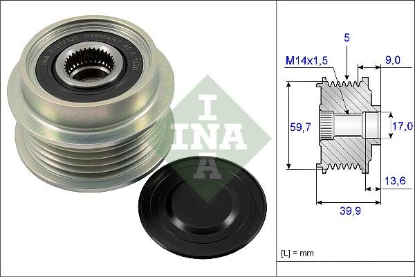 INA 535 0199 10 - Pulley, alternator, freewheel clutch onlydrive.pro