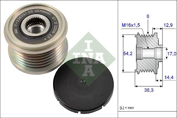 INA 535 0194 10 - Pulley, alternator, freewheel clutch onlydrive.pro