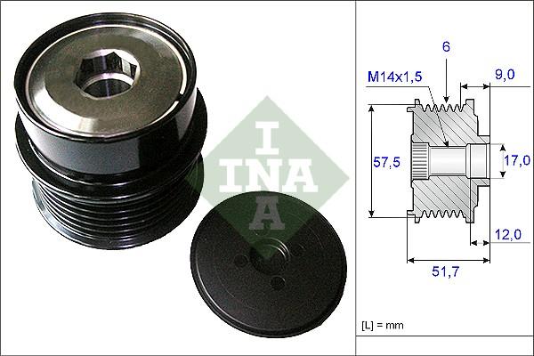 INA 535 0197 10 - Pulley, alternator, freewheel clutch onlydrive.pro