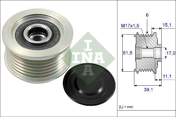 INA 535 0144 10 - Pulley, alternator, freewheel clutch onlydrive.pro