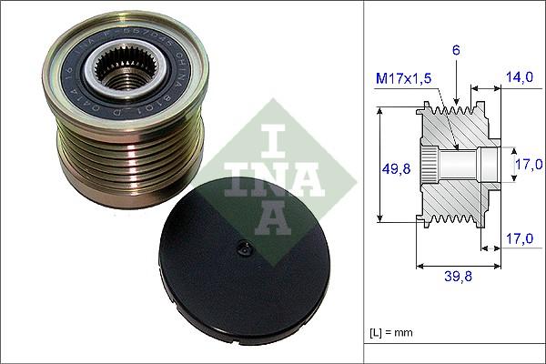 INA 535 0146 10 - Pulley, alternator, freewheel clutch onlydrive.pro