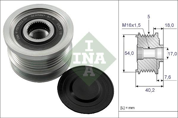 INA 535 0143 10 - Pulley, alternator, freewheel clutch onlydrive.pro