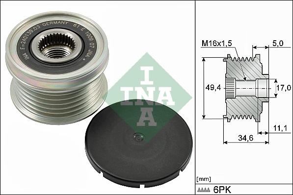 INA 535 0155 10 - Skriemulys, kintamosios srovės generatorius onlydrive.pro