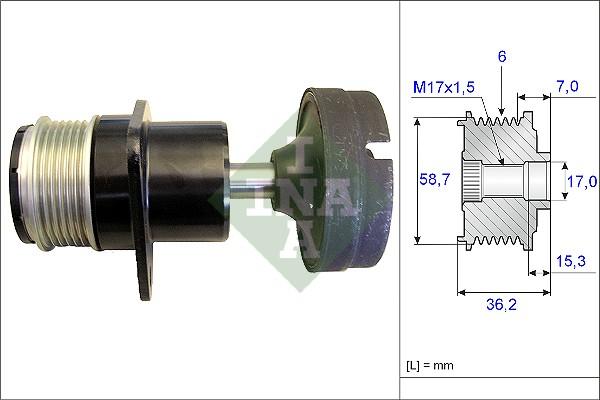 INA 535 0157 10 - Шкив генератора, муфта onlydrive.pro