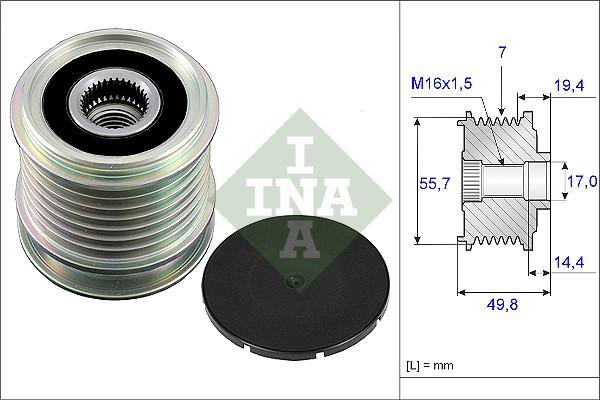 INA 535 0165 10 - Шкив генератора, муфта onlydrive.pro