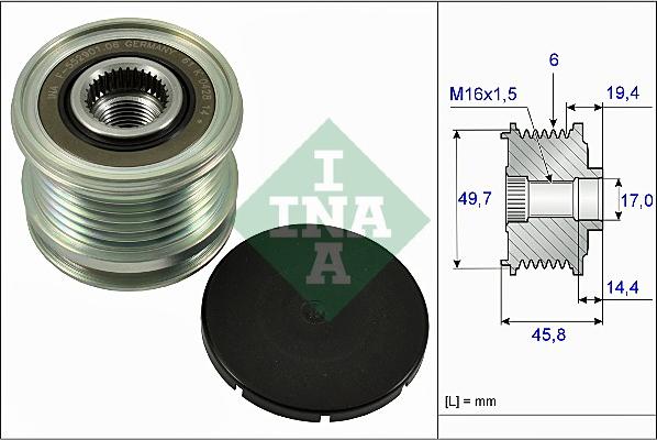 INA 535 0168 10 - Skriemulys, kintamosios srovės generatorius onlydrive.pro