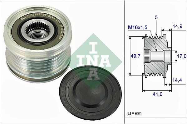 INA 535 0101 10 - Pulley, alternator, freewheel clutch onlydrive.pro