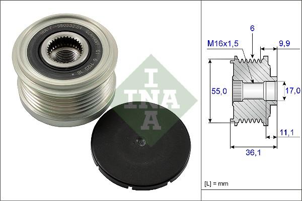 INA 535 0103 10 - Skriemulys, kintamosios srovės generatorius onlydrive.pro