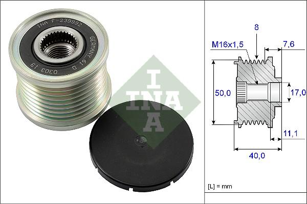 INA 535 0119 10 - Pulley, alternator, freewheel clutch onlydrive.pro